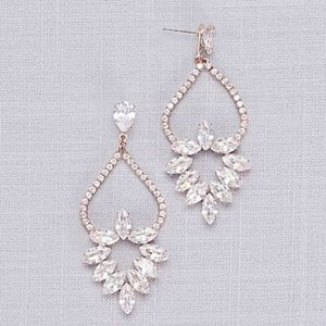 David's Bridal Marquise Wreath Chandelier Earrings